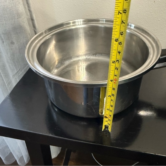 Vintage  8  1/2 Inch Sauce Pan Stainless Steel Heavy 8 Cups Cook Healthy - Picture 7 of 9